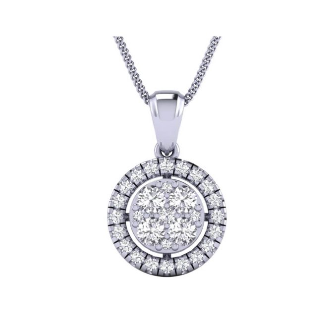 14K White Gold Pendants 0.48 CTW