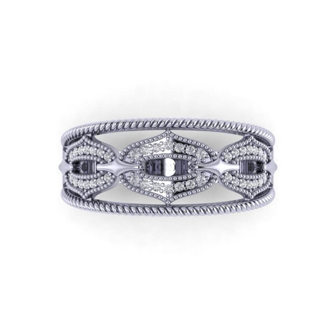 14k White Gold Round Cut White Diamond Ring 0.21 CTW