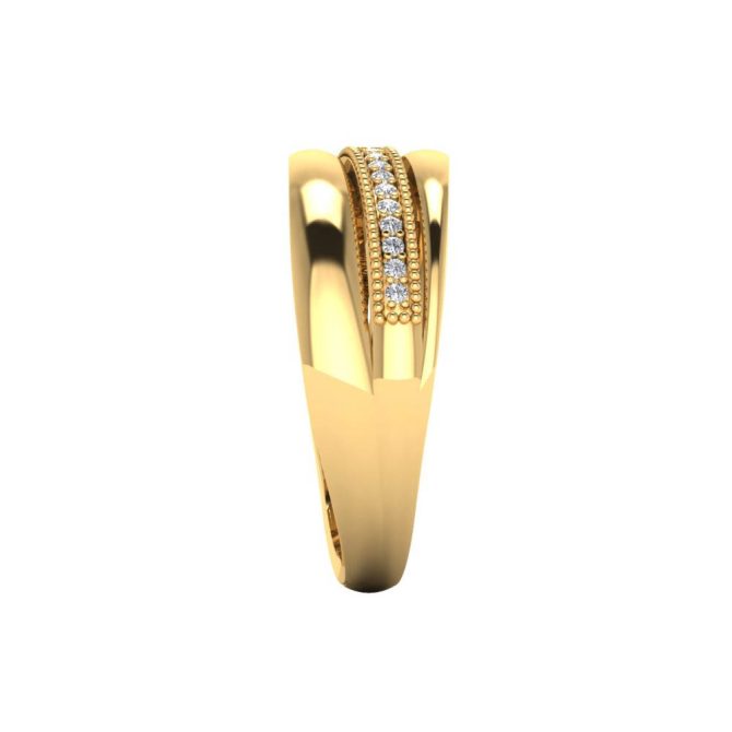 14k Yellow Gold Round Cut White Diamond Ring 0.14 CTW