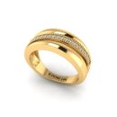 14k Yellow Gold Round Cut White Diamond Ring 0.14 CTW