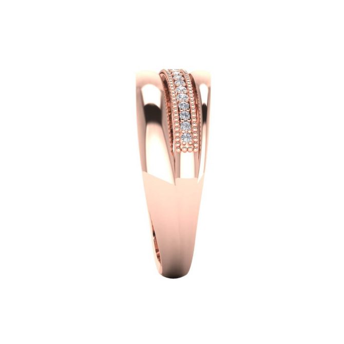 14k Rose Gold Round Cut White Diamond Ring 0.12 CTW