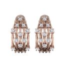 14k Rose Gold Round Cut White Diamond Earrings 0.62 CTW