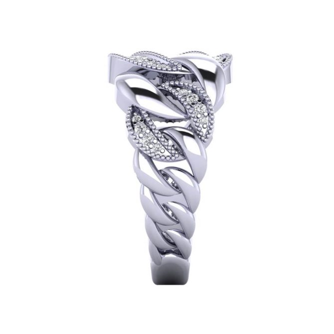 14k White Gold Round Cut White Diamond Ring 0.17 CTW