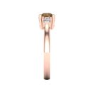 14k Rose Gold Round Cut Cognac Diamond Three Stone Ring 1.18 CTW