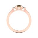 14k Rose Gold Round Cut Cognac Diamond Three Stone Ring 0.67 CTW