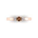 14K Rose Gold Round Cut Cognac Diamond Ring 0.47 CTW