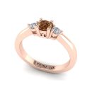 14K Rose Gold Round Cut Cognac Diamond Ring 0.47 CTW