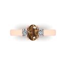 14K Rose Gold Cognac Diamond Ring 0.74 CTW