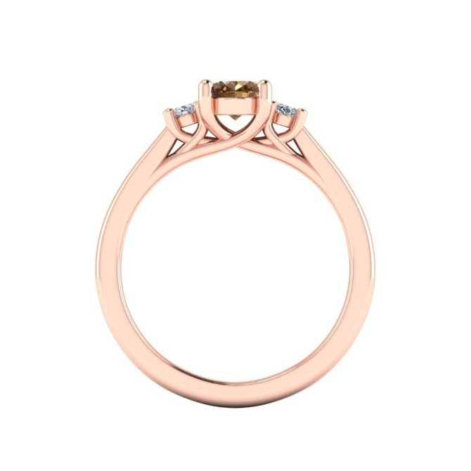 14K Rose Gold Cognac Diamond Ring 0.74 CTW