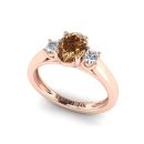 14K Rose Gold Cognac Diamond Ring 0.74 CTW