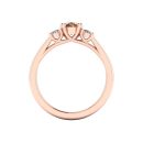 14k Rose Gold Pear Cut Cognac Diamond Three Stone Ring 0.84 CTW