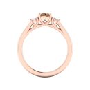 14K Rose Gold Round Cut Cognac Diamond Rings 0.71 CTW