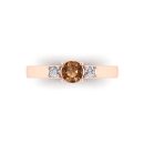 14K Rose Gold Round Cut Cognac Diamond Rings 0.71 CTW