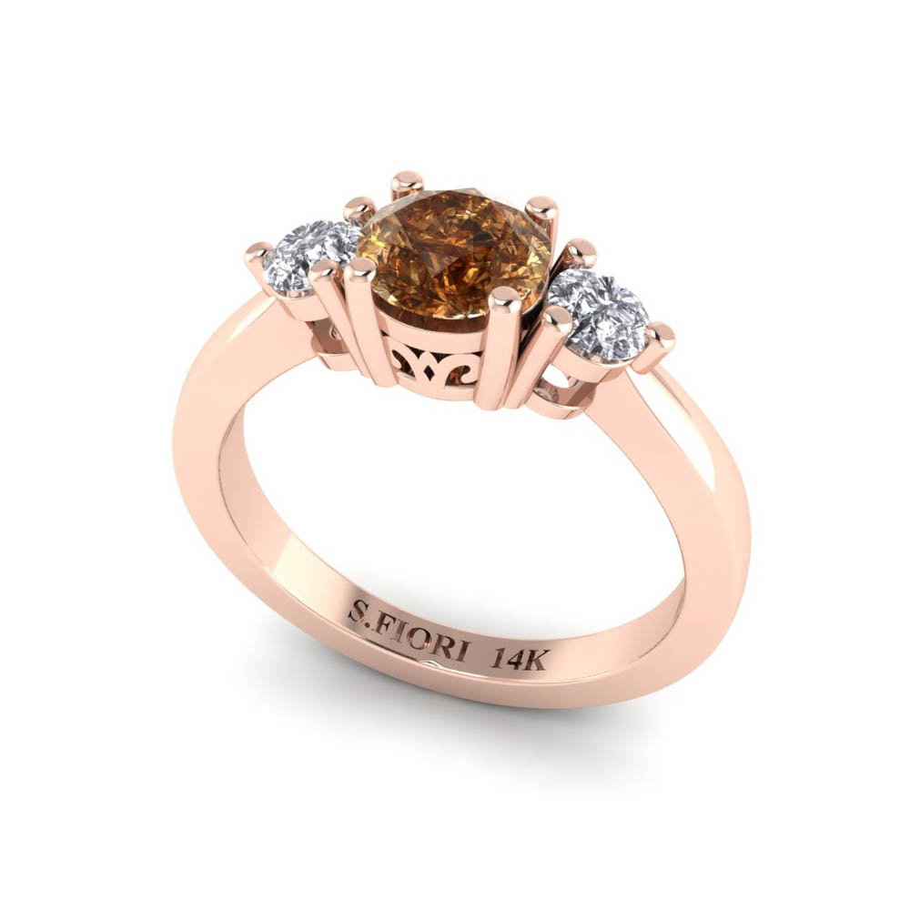 https://staging.elbasoft.com/manufacturing/SF_Web_Images/CAD_Main/SF_Big/1789930_185277_82_20_R_0_CM.jpg 14k Rose Gold Round Cut Cognac Diamond Three Stone Ring 1.04 CTW