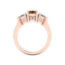 14K Rose Gold Oval Cut Cognac Diamond Three Stone Ring 1.24 CTW