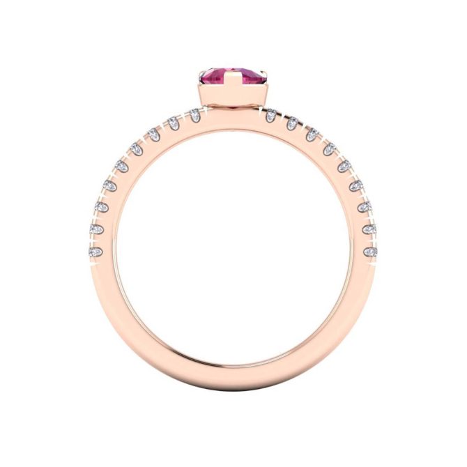 14k Rose Gold Pink Sapphire Ring 0.87 CTW