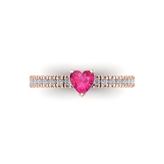 14k Rose Gold Pink Sapphire Ring 0.87 CTW