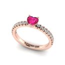 14k Rose Gold Pink Sapphire Ring 0.87 CTW