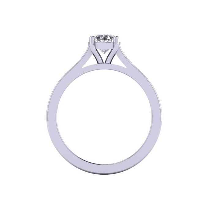 14k White Gold Round Cut White Diamond Ring 1.05 CTW