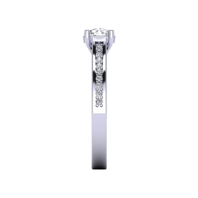 14k White Gold Round Cut White Diamond Ring 1.05 CTW