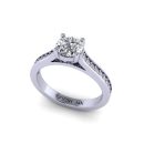 14k White Gold Round Cut White Diamond Ring 1.05 CTW