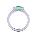 14k White Gold Emerald Cut Emerald Ring 1.21 CTW