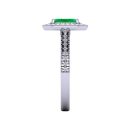 14k White Gold Emerald Cut Emerald Ring 1.21 CTW