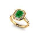 14K Yellow Gold Emerald Cut Emerald Ring 1.31 CTW