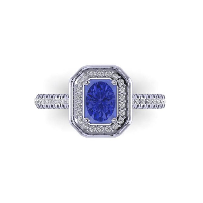 14k White Gold Tanzanite Ring 1.13 CTW