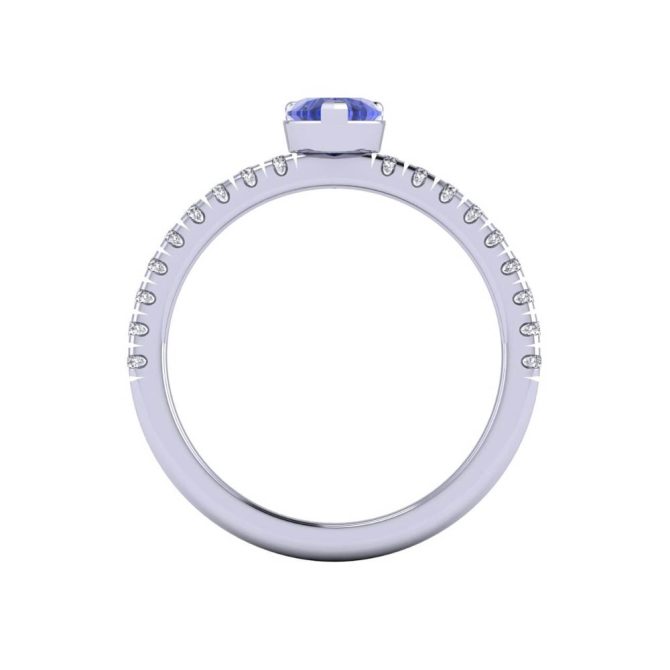 14k White Gold Tanzanite Ring 0.75 CTW