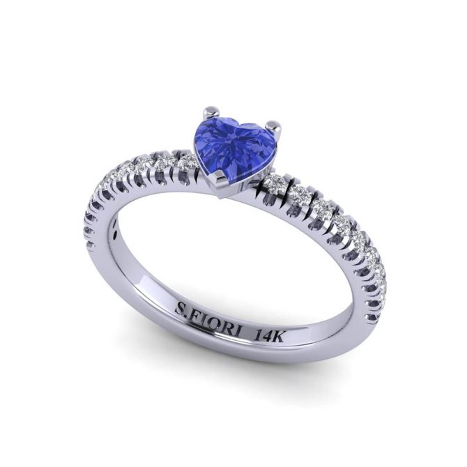 14k White Gold Tanzanite Ring 0.75 CTW