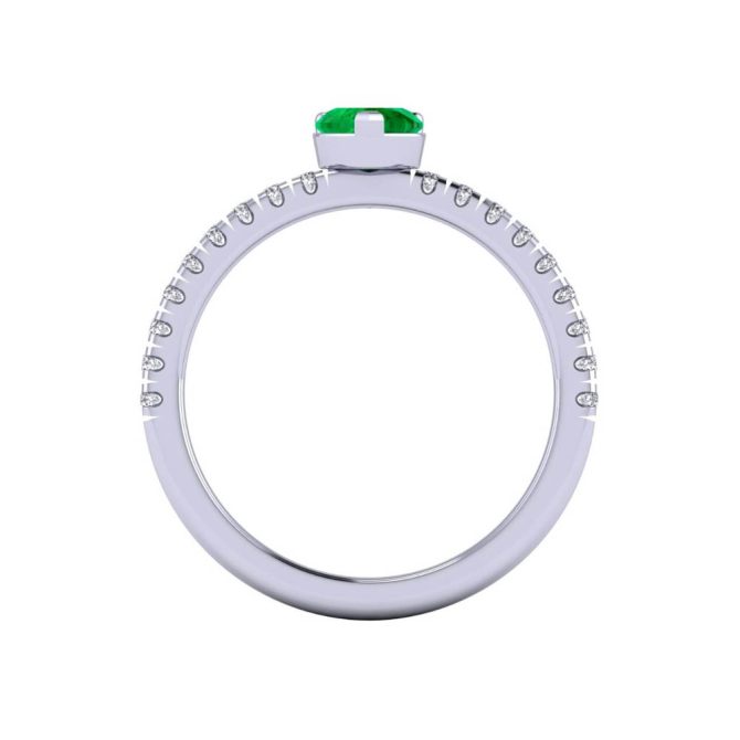 14K White Gold Emerald Ring 0.65 CTW