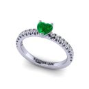 14K White Gold Emerald Ring 0.65 CTW