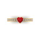 14k Yellow Gold Heart Shaped Ruby Ring 0.64 CTW