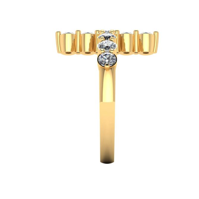 14k Yellow Gold White Diamond Ring 1.10 CTW