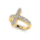 14k Yellow Gold White Diamond Ring 1.10 CTW