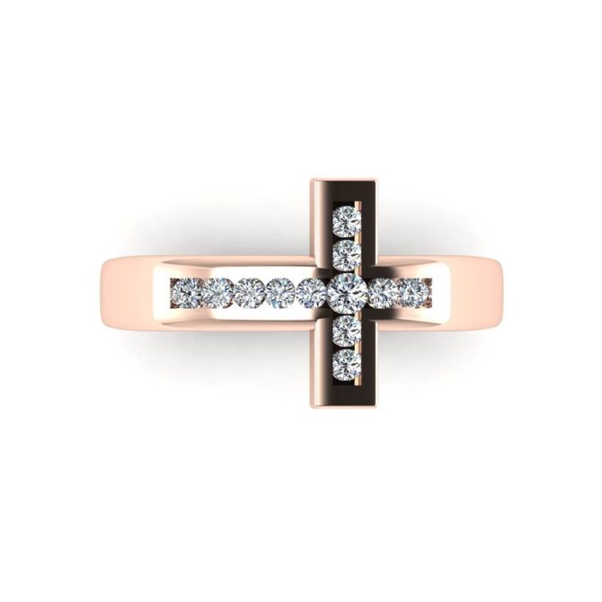 14k Rose Gold Diamond Band 0.20 CTW