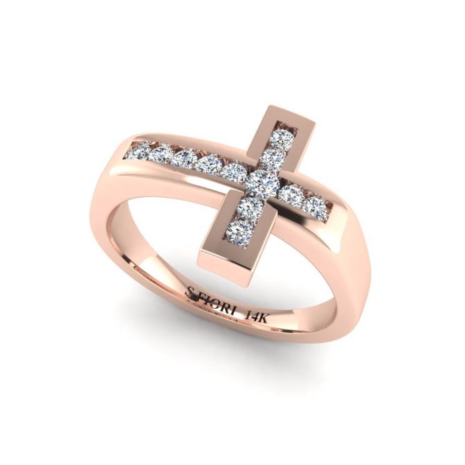 14k Rose Gold Diamond Band 0.20 CTW