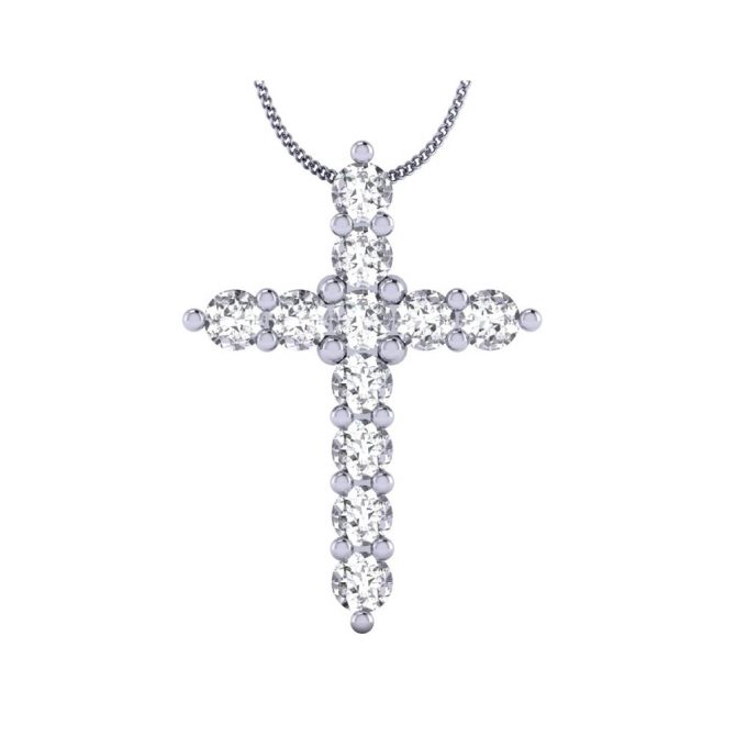 14k White Gold Diamond Pendant