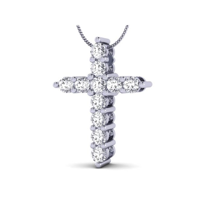 14k White Gold Diamond Pendant