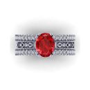 14k White Gold Oval Cut Ruby Victoria Ring 3.10 CTW