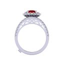 14k White Gold Cushion Cut Ruby Victoria Ring 2.92 CTW