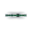 14K White Gold Princess Green Sapphire Victoria Band 0.88 CTW