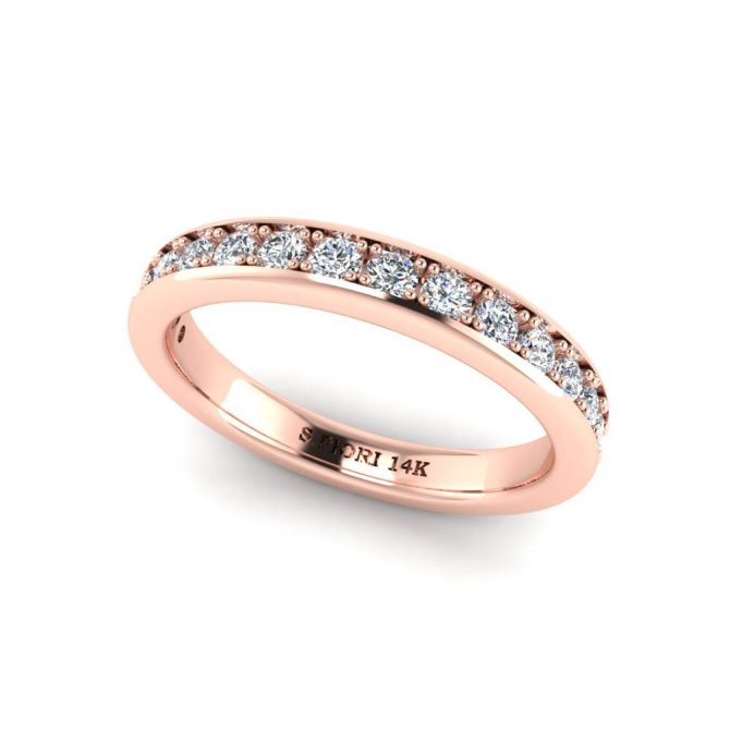 14k Rose Gold Diamond Victoria Band 0.25 CTW