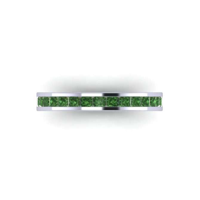 14k White Gold Green Diamond Victoria Band 0.82 CTW