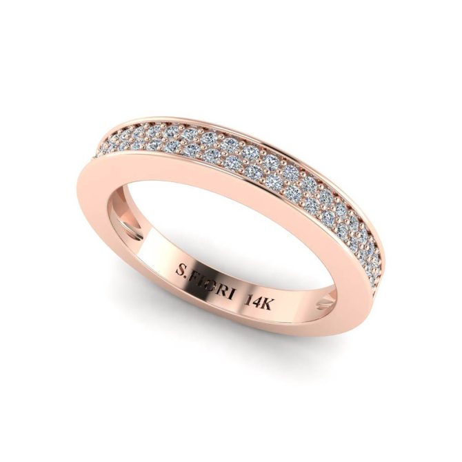 14k Rose Gold Diamond Victoria Band 0.30 CTW