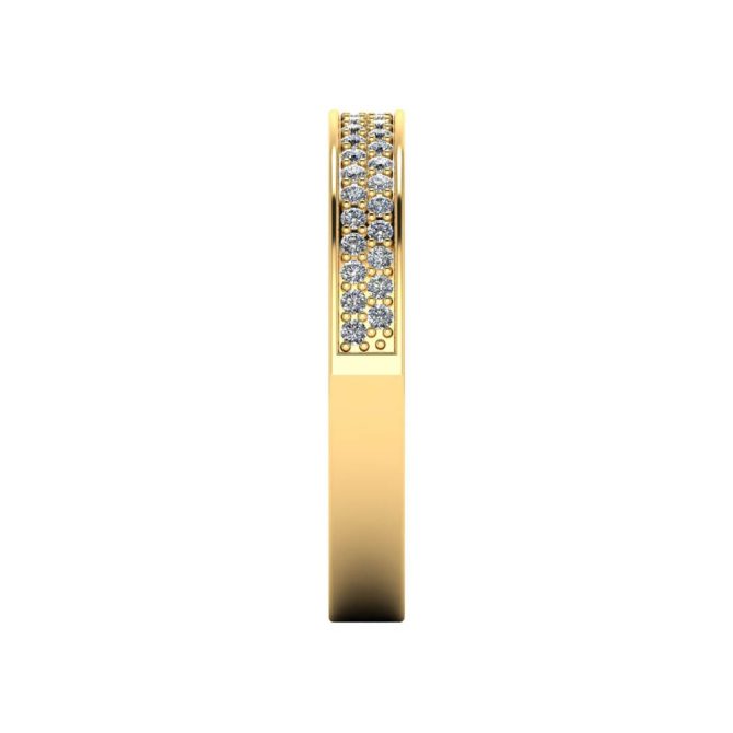 14k Yellow Gold White Diamond Victoria Band 0.35 CTW