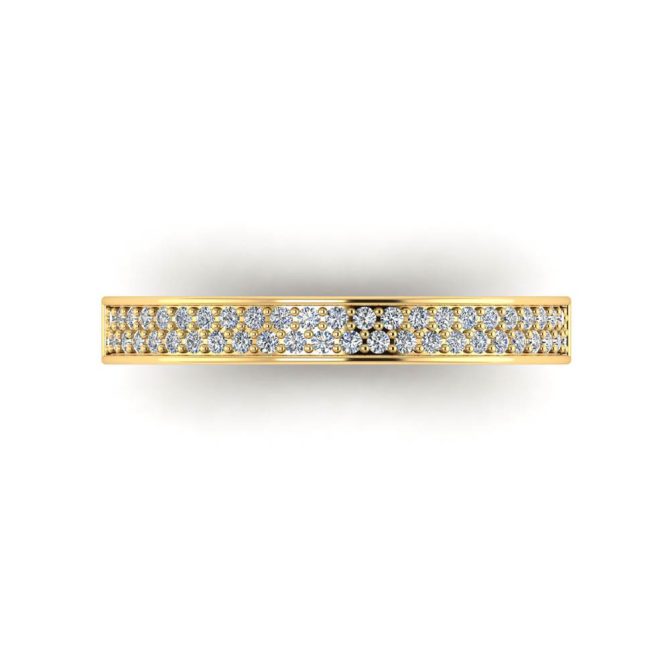 14k Yellow Gold White Diamond Victoria Band 0.35 CTW