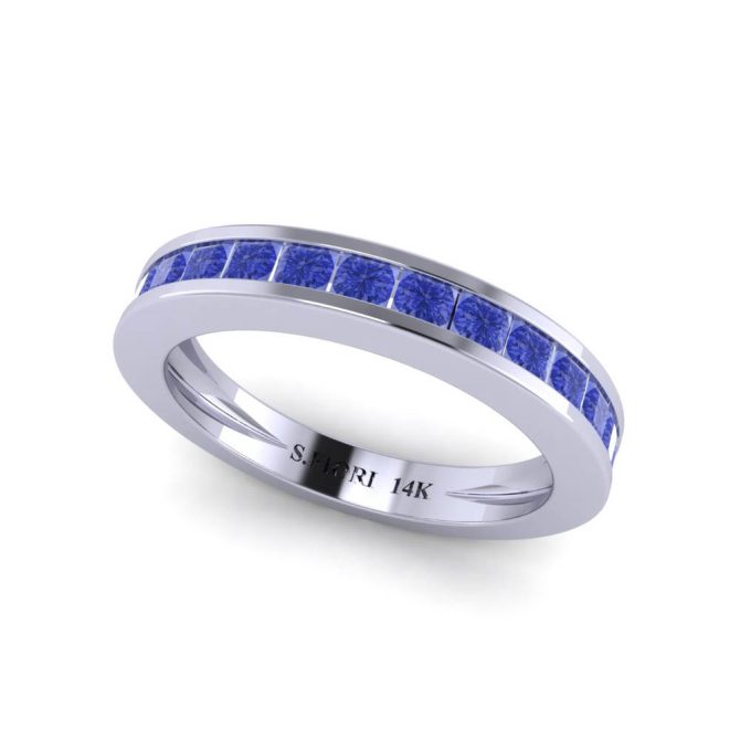 14k White Gold Tanzanite Victoria Band 0.80 CTW