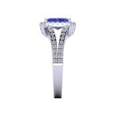 14K White Gold Emerald Cut Tanzanite Ring 1.45 CTW